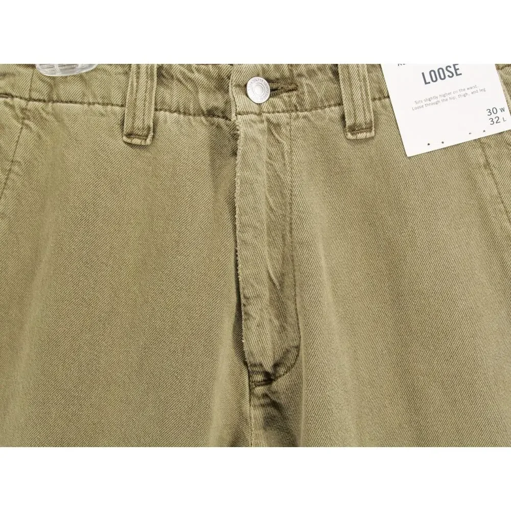 NWT Abercrombie & Fitch Men's Baggy Jeans Pants 30x32 Khaki Olive Green